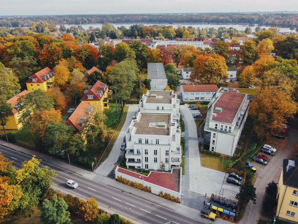 Luftbildaufnahme einer Wohnanlage in Neuruppin