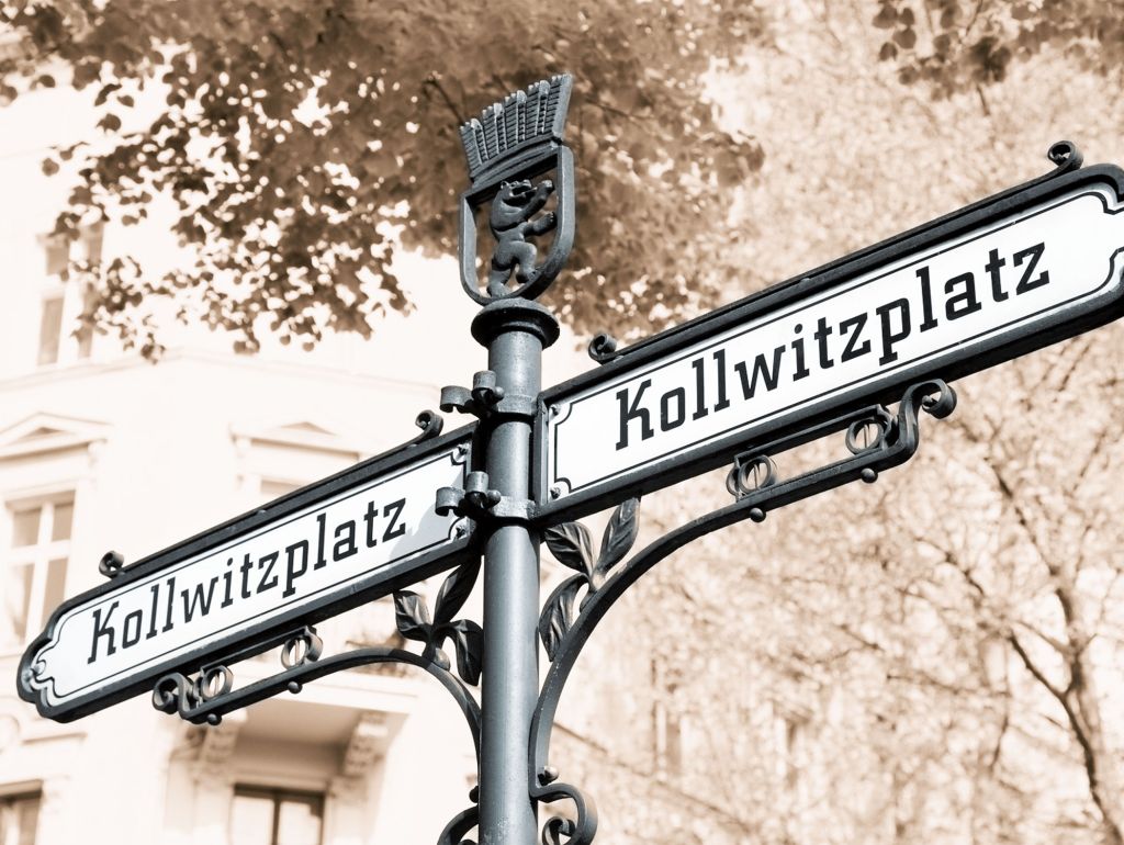 Straßenschild des Kollwitzplatzes